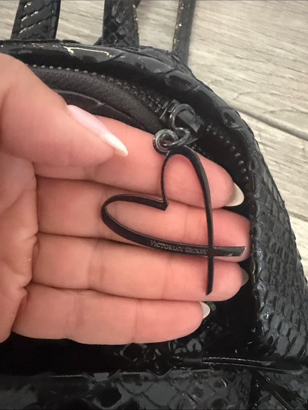 Victoria's Secret Black Faux Snakeskin Mini Backpack - Picture 3 of 5